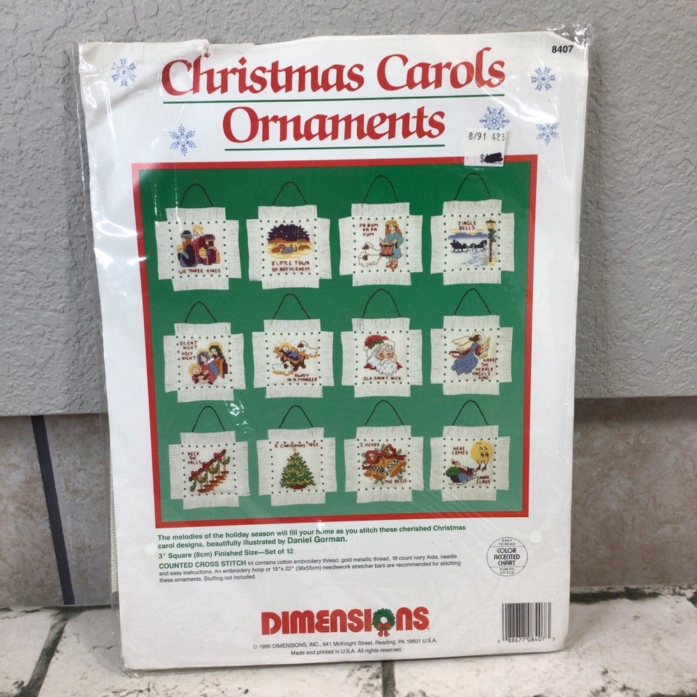 Dimensions Christmas Carols Ornaments‎ Kit #8407